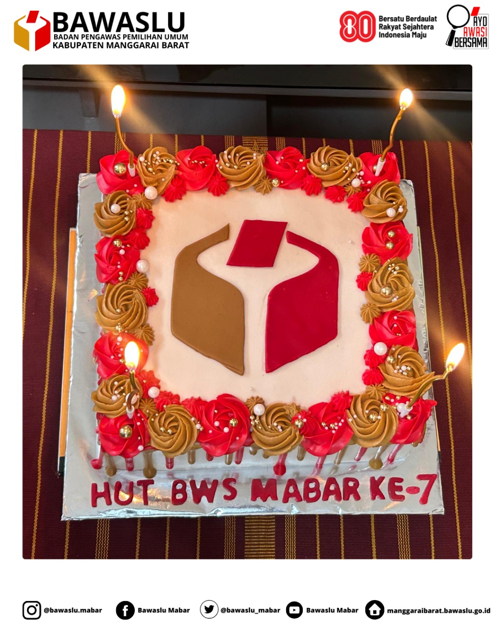 Ulang Tahun Bawaslu Kabupaten/Kota se-Indonesia yang ke-7 Tahun serta menyambut HUT Kemerdekaan RI ke-80
