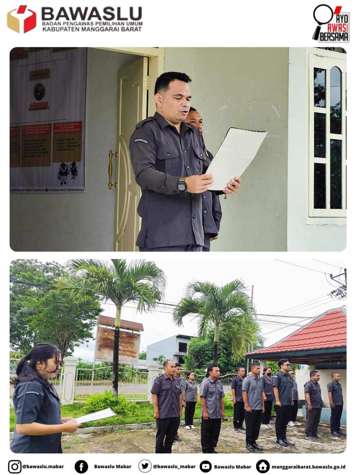 Apel Kekuatan dan Rapat Mingguan, Bawaslu Manggarai Barat Tekankan Disiplin dan Kepatuhan Aturan Kerja