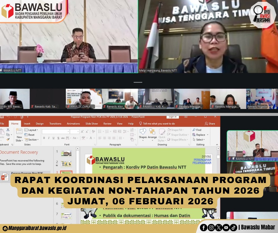 Perkuat Penanganan Pelanggaran, Bawaslu Mabar Ikuti Rakor Program Non-Tahapan 2026