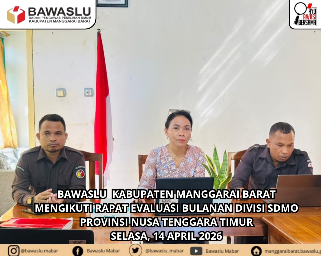 Perkuat Koordinasi Internal, Bawaslu Manggarai Barat Ikuti Rapat SDMO Tingkat Provinsi