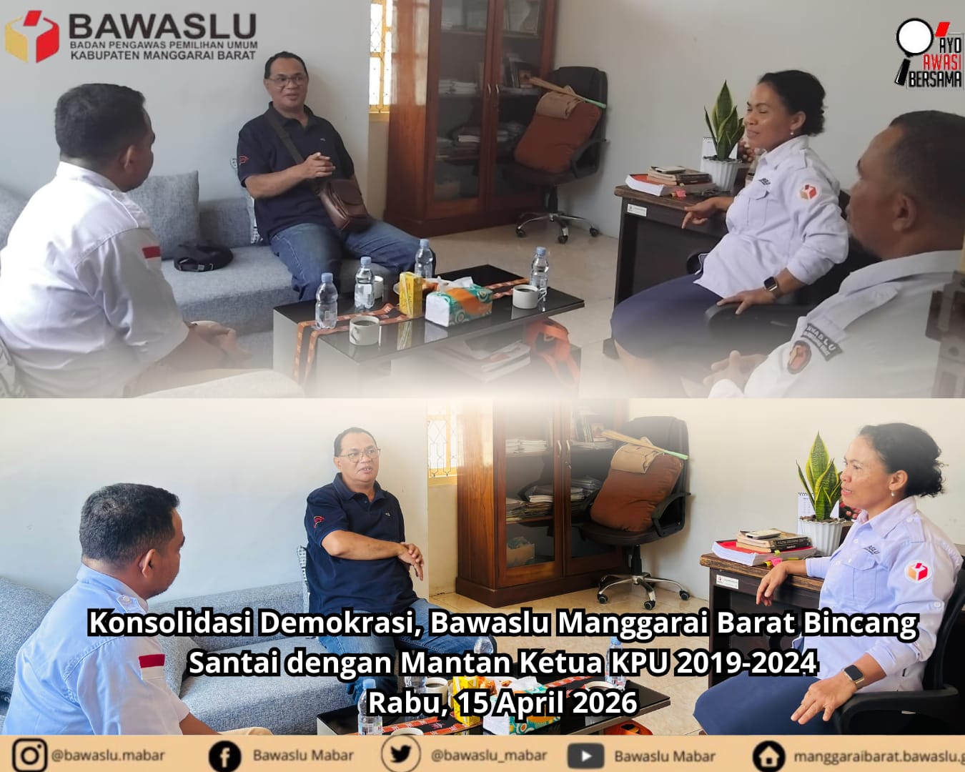 Perkuat Konsolidasi Demokrasi, Bawaslu Manggarai Barat Terima Silaturahmi Mantan Ketua KPUD