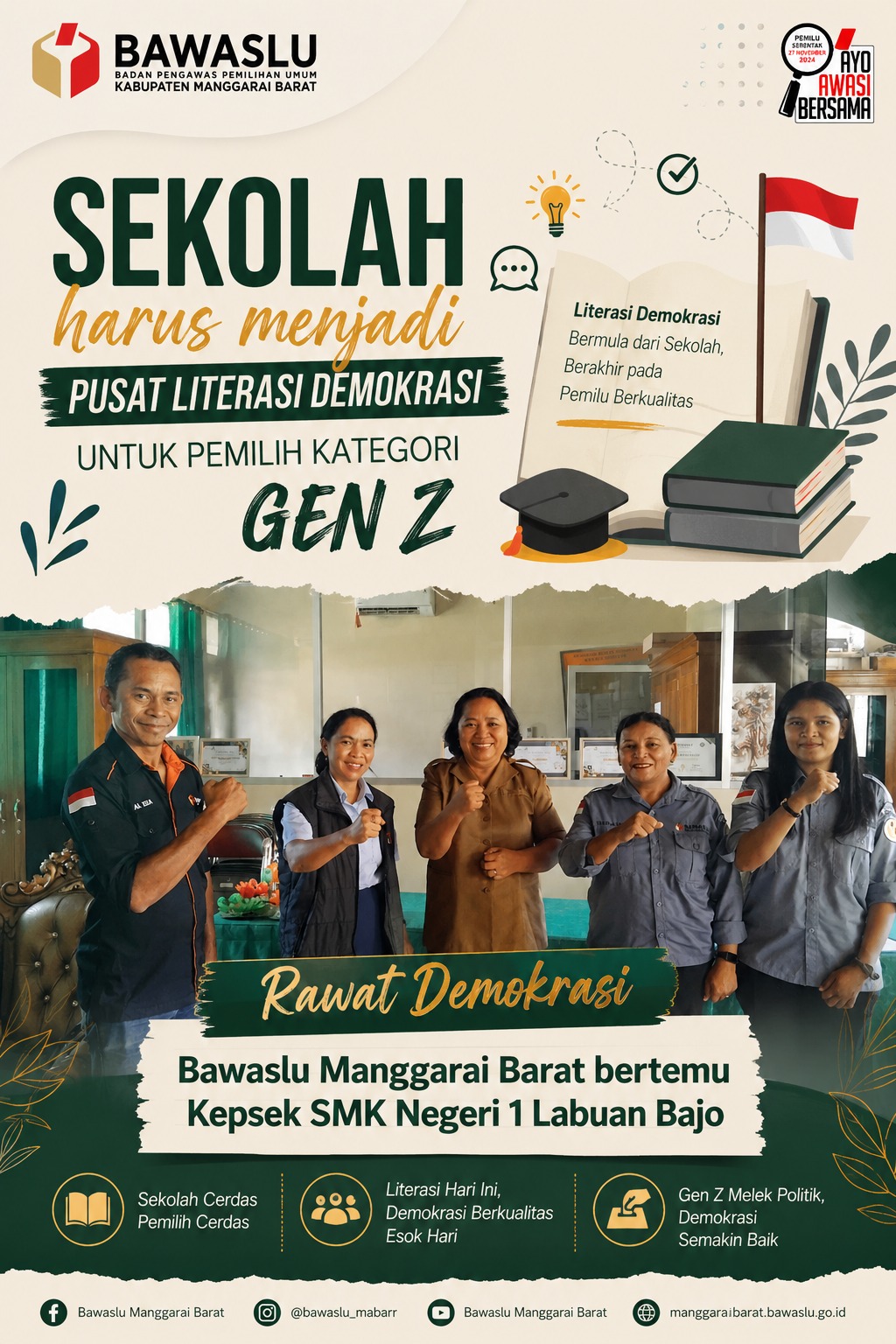 Bawaslu Dorong Sekolah Menjadi Pusat Literasi Demokrasi Dan Kepemiluan Bagi Generasi Z