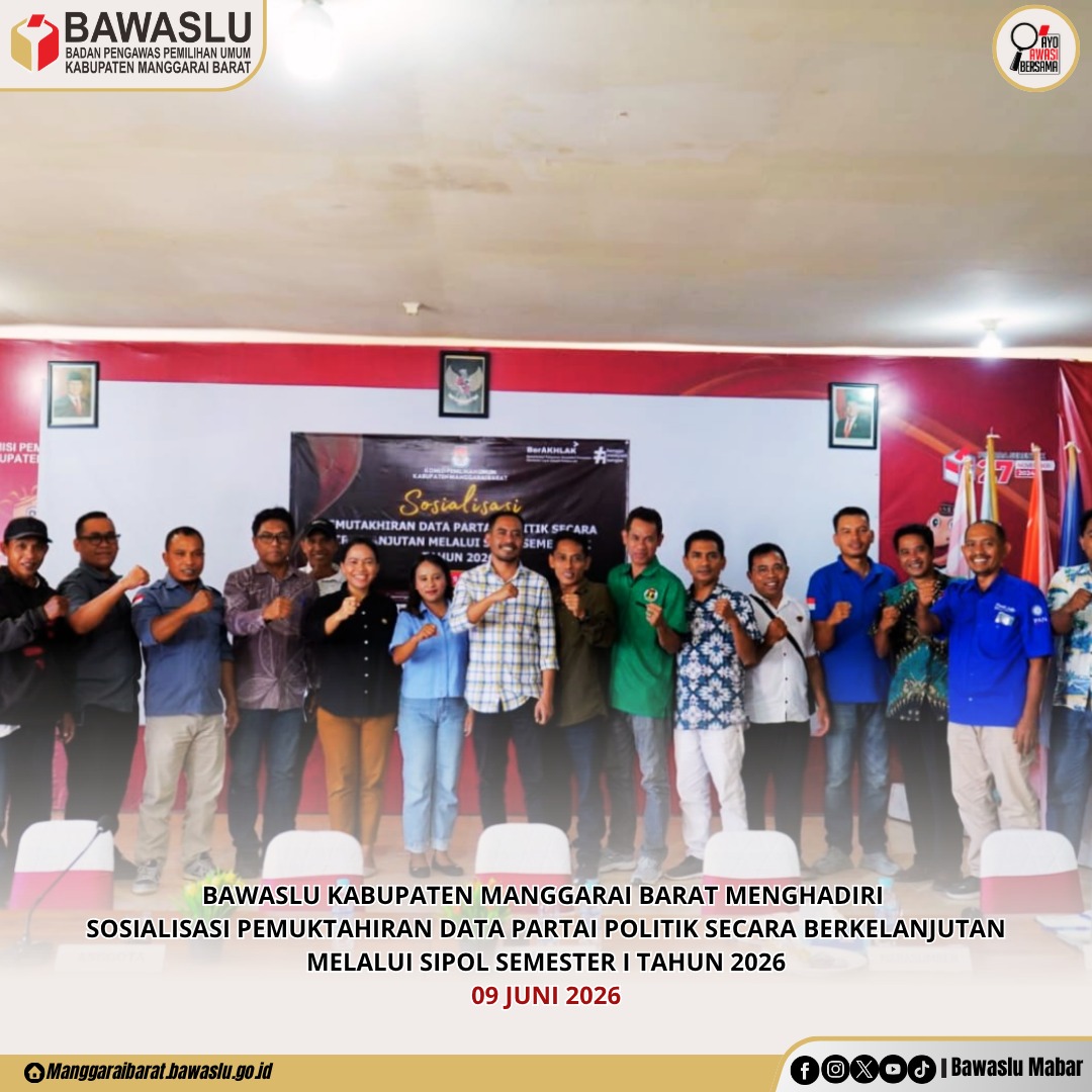 Pemutakhiran Sipol 2026, KPU Dan Bawaslu Manggarai Barat Ajak Parpol Perkuat Akurasi Data Kelembagaan