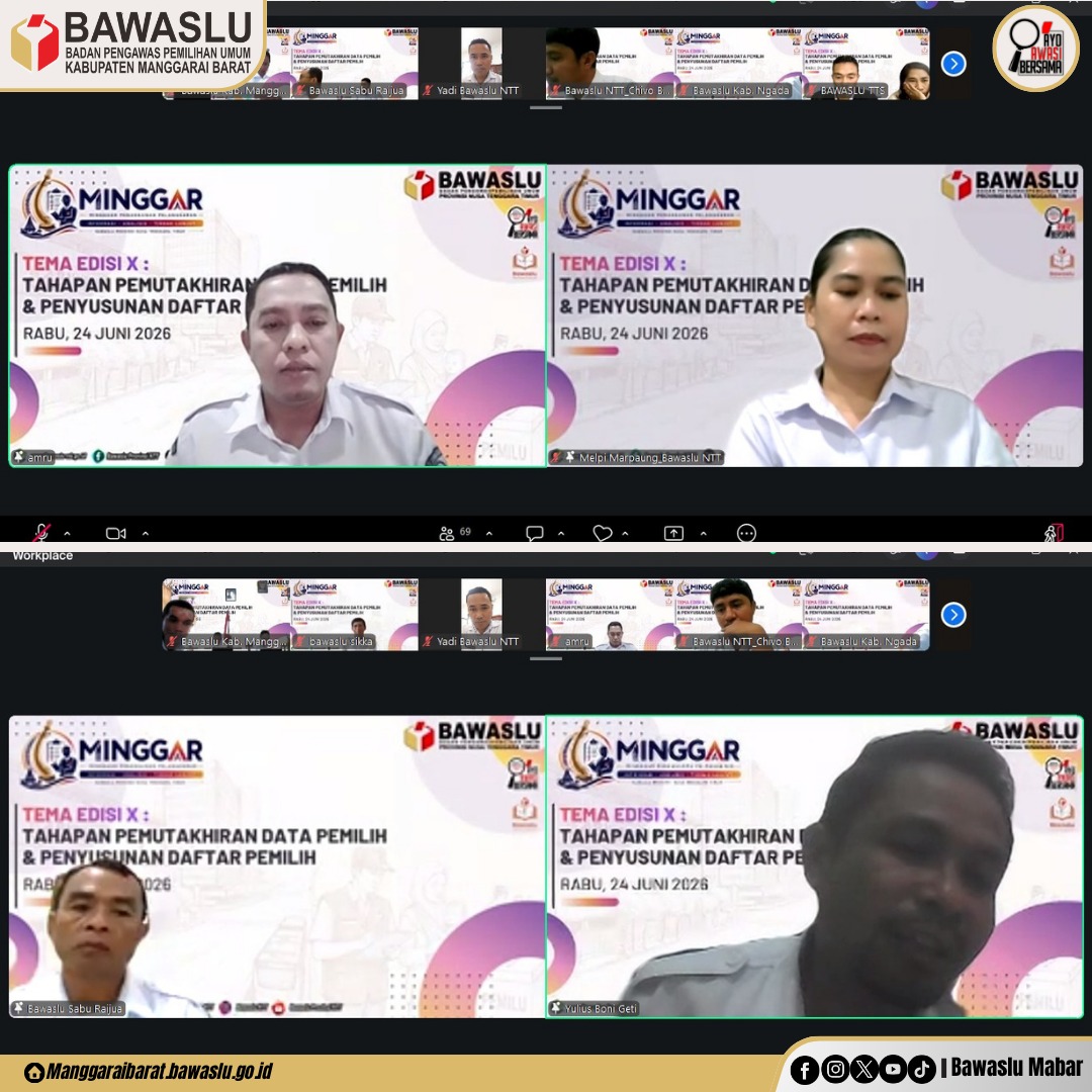 Melalui MINGGAR Edisi X, Bawaslu Manggarai Barat Optimalkan Pengawasan Hak Pilih Warga