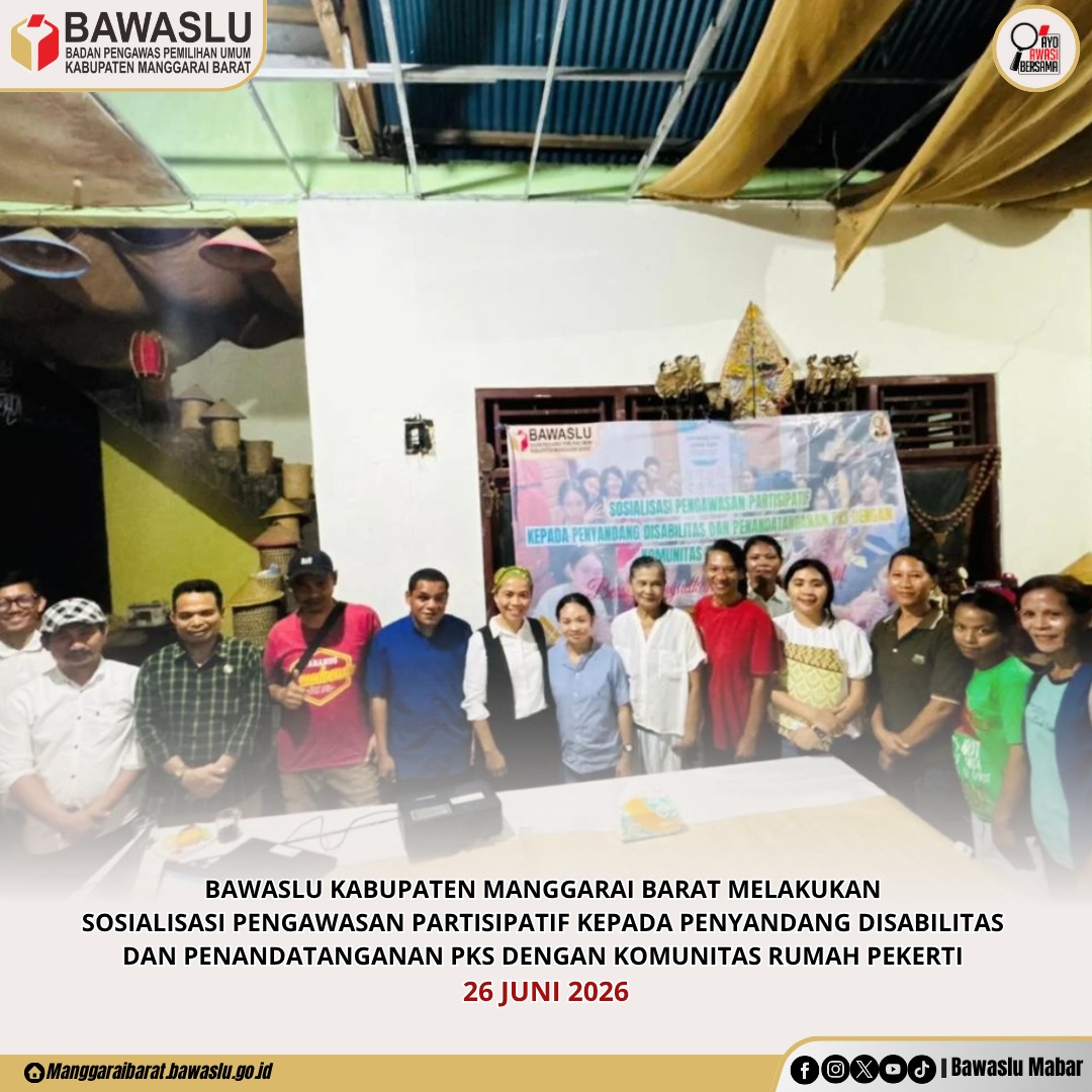 Bawaslu Manggarai Barat Gandeng Rumah Pekerti, Perkuat Pengawasan Partisipatif Bersama Kelompok Disabilitas Dan Perempuan