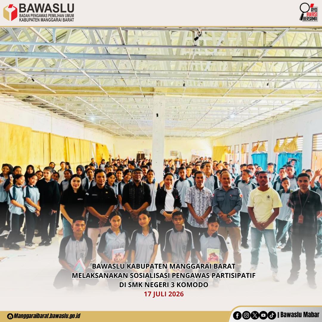 Bawaslu Goes to School di SMKN 3 Komodo, Perkuat Peran Pelajar Sebagai Pengawas Partisipatif