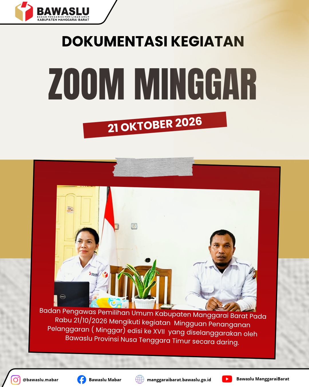 Bawaslu Mabar Ikuti MINGGAR Edisi XVII, Perkuat Pengawasan Pemungutan dan Penghitungan Suara