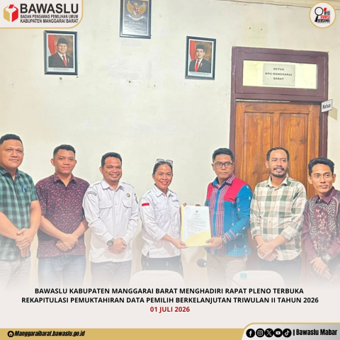 Rapat Pleno PDPB Triwulan II, Bawaslu Mabar Tekankan Pentingnya Kolaborasi Wujudkan Data Pemilih Akurat