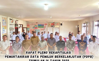 apat Pleno terbuka Rekapitulasi Pemuktahiran Data Pemilih Berkelanjutan Triwulan IV  